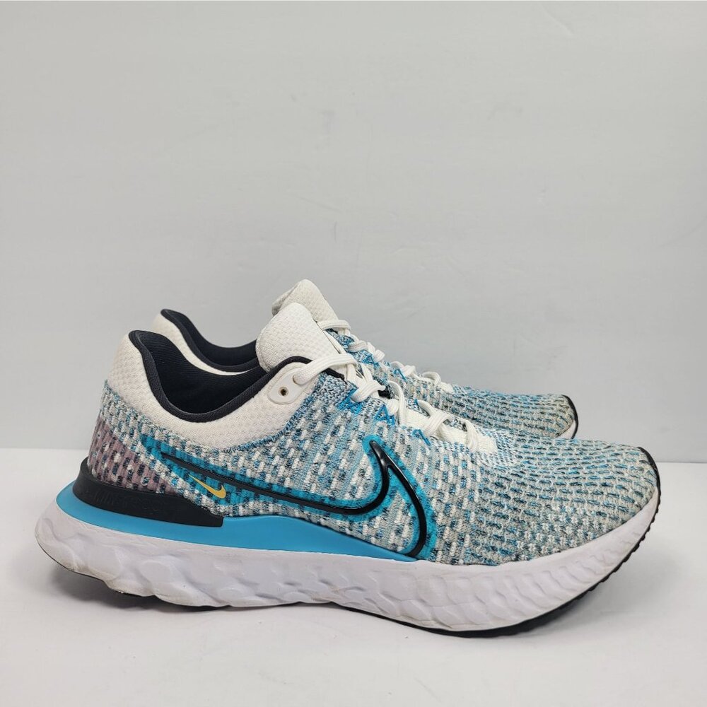Nike React Infinity Run FK 3 Men's White Blue Running Shoes DH5392-102 US Sz 9.5